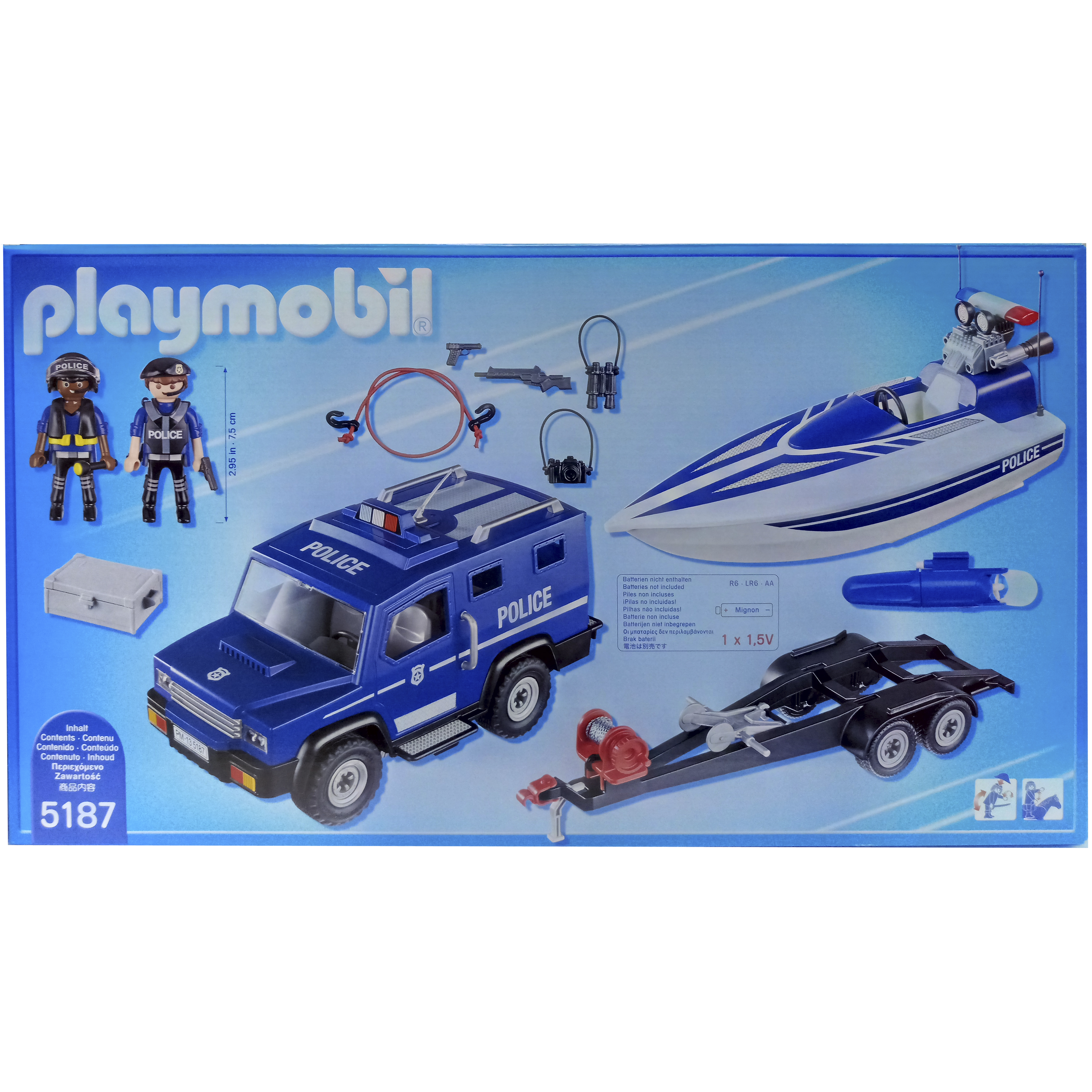 playmobil 5187 policia con lancha