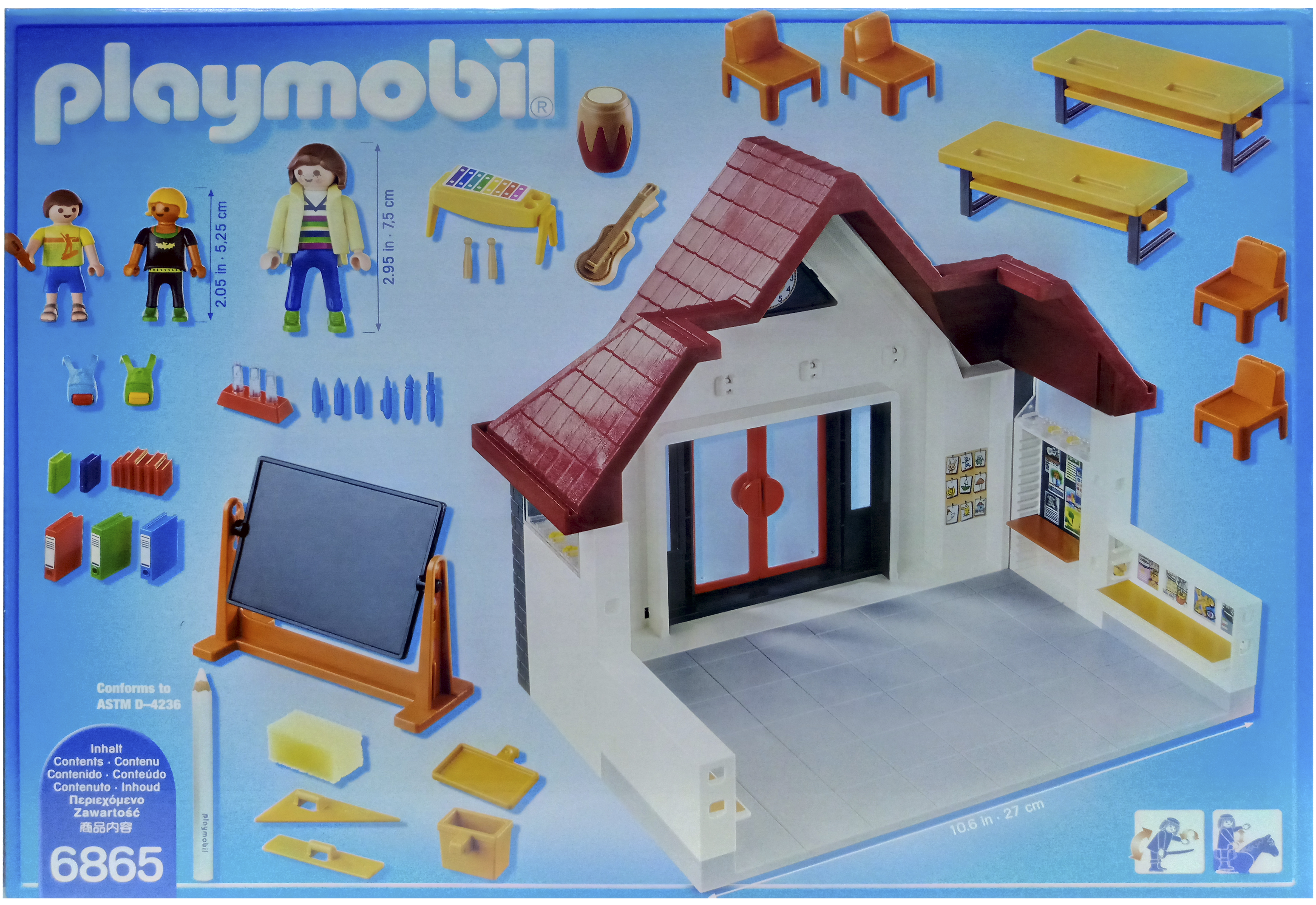 playmobil 6865 colegio aula y pizarra