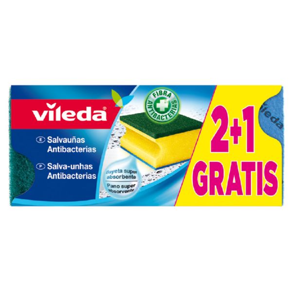 VILEDA ESTROPAJO SALVAUÑAS 3X2 PLUS